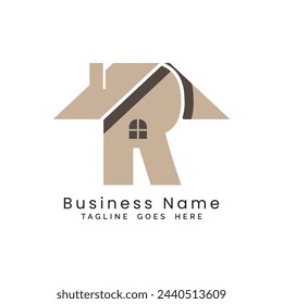 Letter R Real Estate Logo. Alphabet R Concept Design Property Business Icon