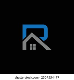 Letter R real estate logo design inspiration. real estate R logo design 