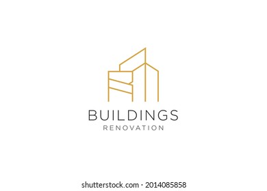 Letter R for Real Estate Remodeling Logo. Construction Architecture Building Logo Design Template.