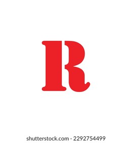 Letter R red geometric symbol simple logo vector