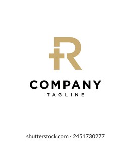 Letter R religious church cross logo icon vector template.eps