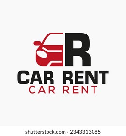 Letter R Rent Car Logo Design Template. Automotive Car Logo Symbol