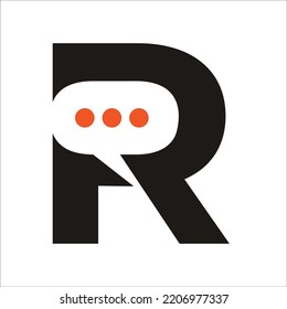 Letter R for Reply with bubble talk icon 