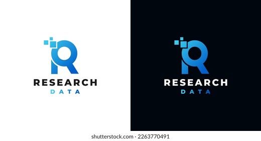 Letter R Research Data Logo vector Template