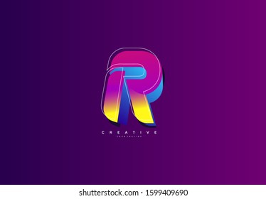 Letter R Retro Vintage Gamers Style Logotype