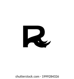 letter R rhino logo design	