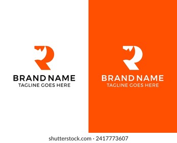 Letter R rhino logo design vector template