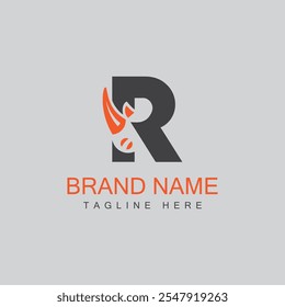 Carta R Rhino Logo.flat design modelo de logotipo, ilustração vetorial