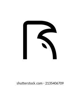 Letter R rhino monogram animal logo, simple line initial R logo vector for business, brand Identity, personal logo