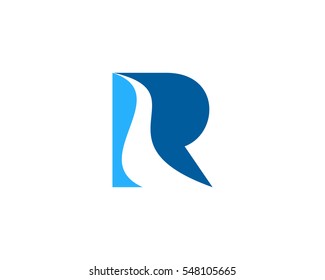 Letter R River Logo Design Element