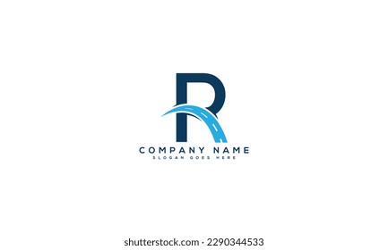 Letter R or r with road sing abstract vector logo design template. R letter mark icon design