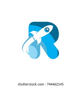 letter r rocket logo