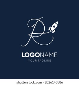 Ilustración del icono gráfico del vector de diseño del logotipo de la letra R