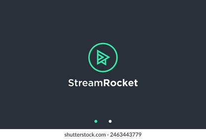 letter r with rocket logo design vector silhouette illustration