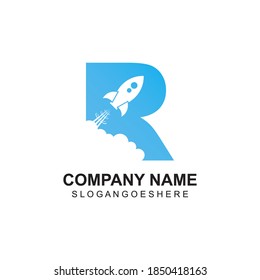 Letter R Rocket Logo Template Design Vector