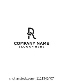 letter r with rope logo design vector illustration template