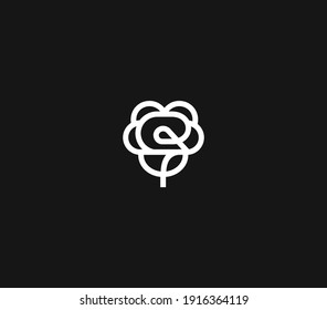 letter R rose logo design element