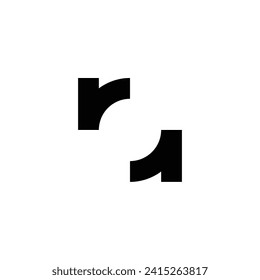 Letter r rotate geometric symbol simple logo vector