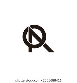 letter r round arrow simple overlap line logo vector 