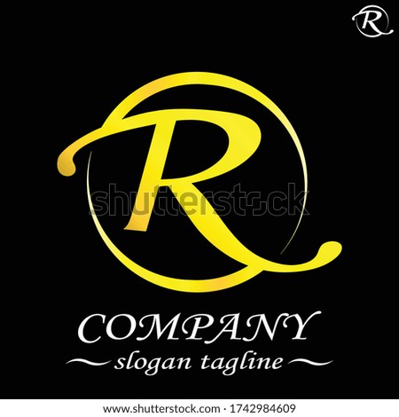 Letter R round logo simple 