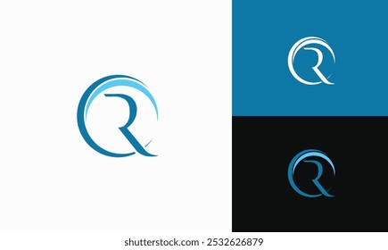 Letter R round logo vector template