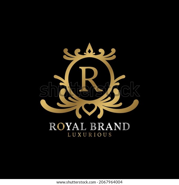 Letter R Royal Crest Vector Logo: เวกเตอร์สต็อก (ปลอดค่าลิขสิทธิ์ ...