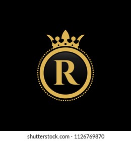 Letter R Royal Crown Luxury Logo: เวกเตอร์สต็อก (ปลอดค่าลิขสิทธิ์