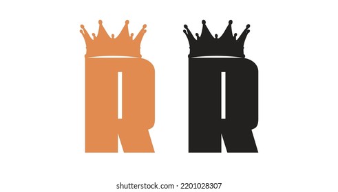 R Royal Logo Vector Symbol Vorlage. Princes Logo-Vektorgrafik. Kronlogo