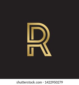 Letter r rr minimalist art monogram. Creative Design vector linear for Title, Header, Lettering, Logo. Modern Two Monogram for corporate Business. Labyrinth Line art style on black background. 