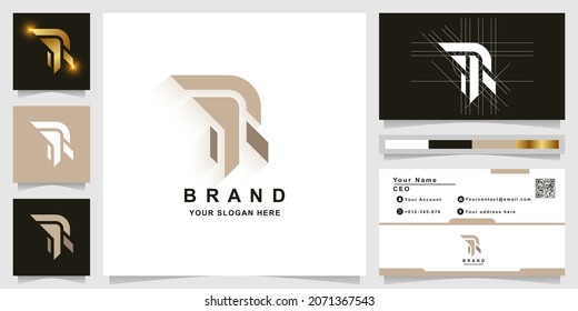 Letter R or RR monogram logo template with business card design
