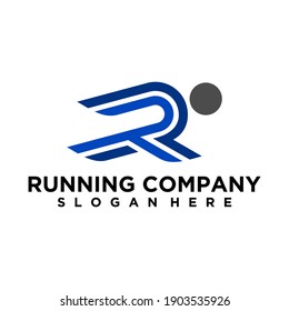 Letter R. Running design concept