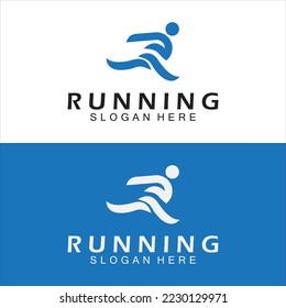 Letter R for running logo design combination letter R and people