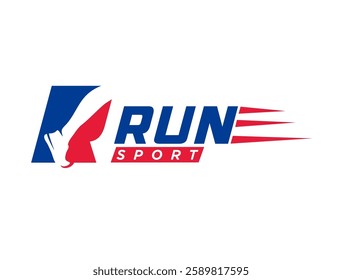 Letter R Running Logo Design Vector Athletics Sport