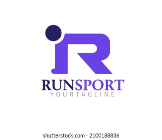 Letter R running sport logo,fully vector and customized logo design
