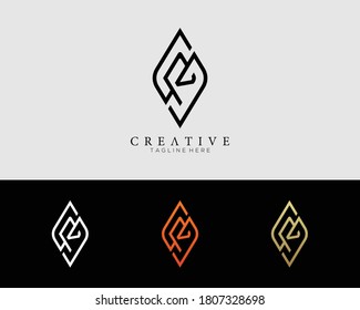 Design-Logo-Vorlage für Buchstaben R und S moderne, elegante
