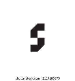 
letter r and S and J simple symbol logo vector