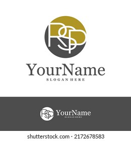 Letter R S P Logo Design Template. Initial RSP logo concept vector. Creative Icon Symbol