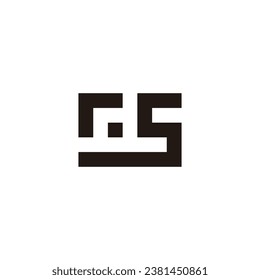 Letter r, s square geometric symbol simple logo vector