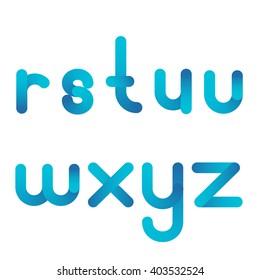 Letter R, S, T, U, V, W, X, Y, Z vector unusual bold rounded font