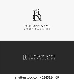 Logotipo vectorial carta R y S con concepto exclusivo.