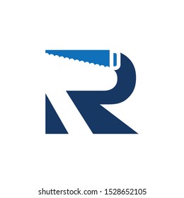 Letter R Saw Construction, Renovation and Repairs Logo Design