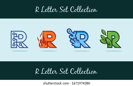 Letter R Set Idea Collection Abstract Creative Modern Business Logo