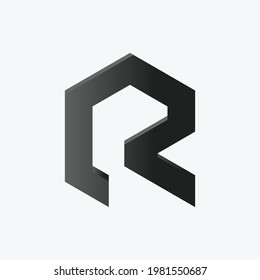 Letter R Shadow vector design illustration