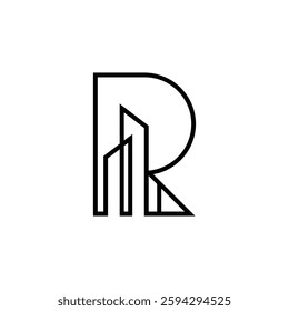 letter r shaped into skyscraper