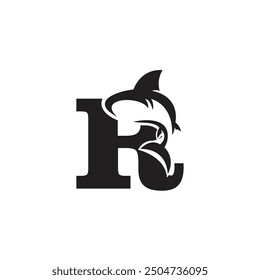 Letter R Shark Logo icon vector.