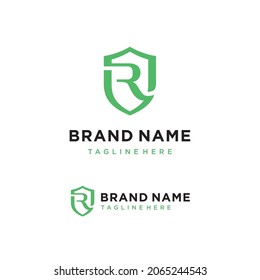 Letter R Shield logo design vector icon illustration