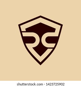 letter R with shield logo designs