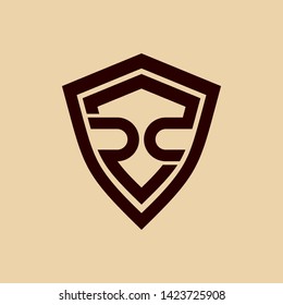 letter R with shield logo designs