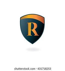Letter R Shield Logo Icon Design Template Elements
