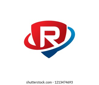 Letter R Shield Logo Template Design Vector, Emblem, Concept Design, Creative Symbol, Icon